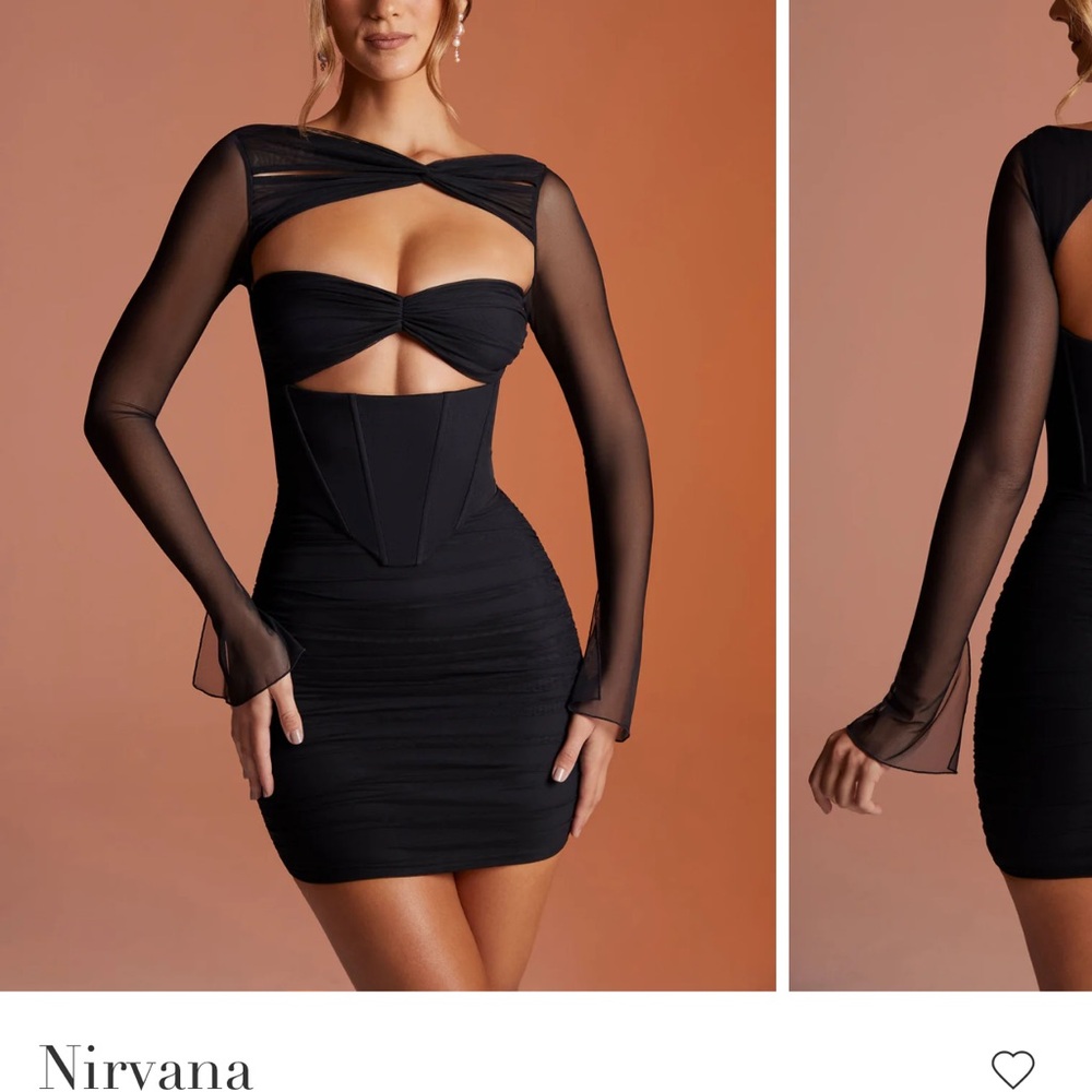 Oh Polly Black Backless Cut Out Bodycon Dress Size US 0- BRAND NEW